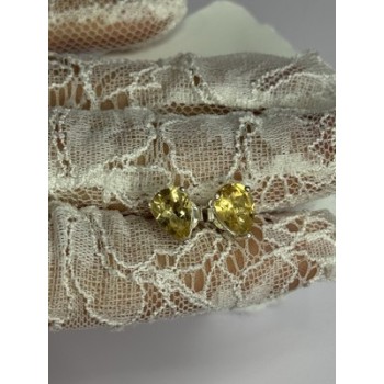 925 Sterling Silver Citrine Earrings Length 0.4 Inch