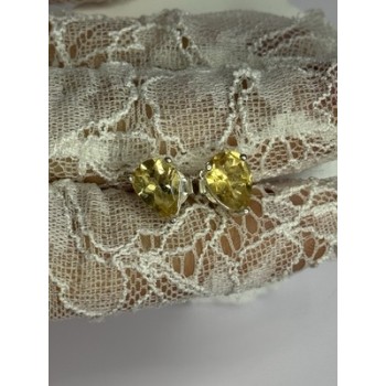 925 Sterling Silver Citrine Earrings Length 0.4 Inch