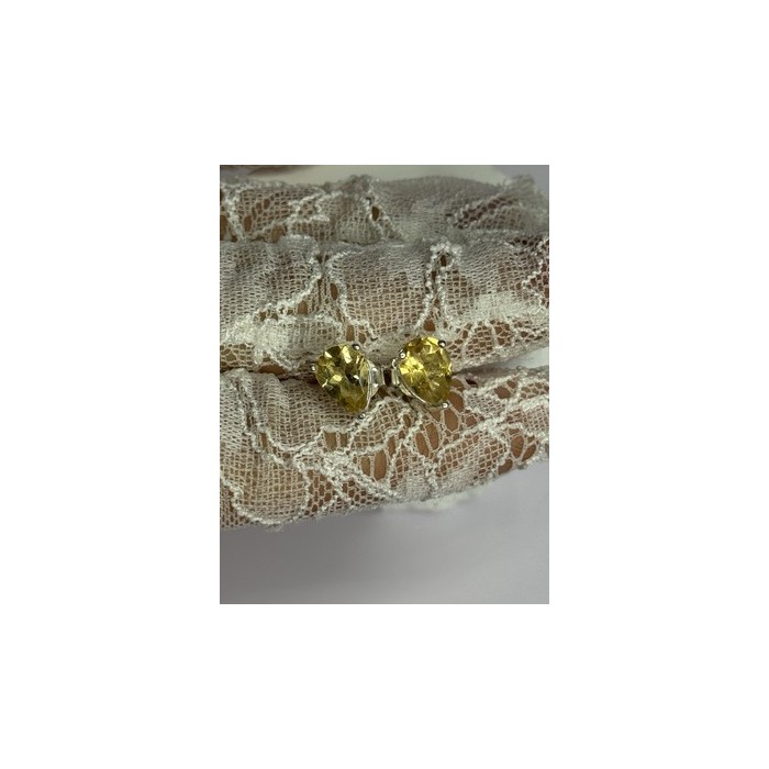 925 Sterling Silver Citrine Earrings Length 0.4 Inch