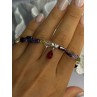 925 Sterling Silver Multi Color Gemstones Bracelet Length 7.5