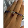 925 Sterling Silver Multi Color Gemstones Bracelet Length 7.5