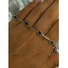 925 Sterling Silver Gold Plated Sapphire Bracelet Length 7