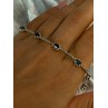 925 Sterling Silver Gold Plated Sapphire Bracelet Length 7