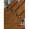 925 Sterling Silver Gold Plated Sapphire Bracelet Length 7