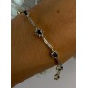 925 Sterling Silver Gold Plated Sapphire Bracelet Length 7
