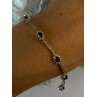 925 Sterling Silver Gold Plated Sapphire Bracelet Length 7