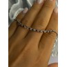 925 Sterling Silver Red & White Spinel Bracelet Sizable