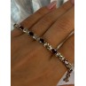 925 Sterling Silver Garnet & Beryl Bracelet Length 7