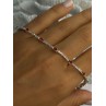 925 Sterling Silver Red Spinel & Beryl Bracelet Length 7.5
