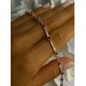 925 Sterling Silver Red Spinel & Beryl Bracelet Length 7.5