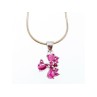 925 Sterling Silver Pink Spinel Chain with Pendant Italy