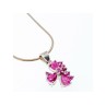 925 Sterling Silver Pink Spinel Chain with Pendant Italy