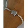 925 Sterling Silver Moonstones Elephant Charm Bracelet Length 7.5