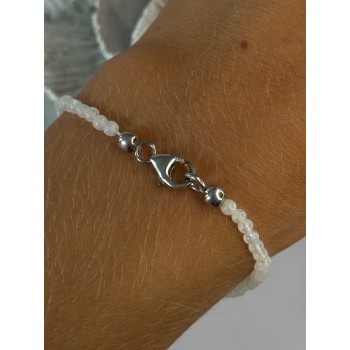 925 Sterling Silver Moonstones Elephant Charm Bracelet Length 7.5