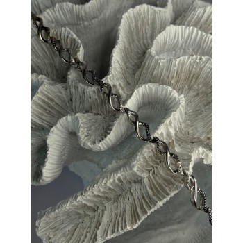 925 Sterling Silver Blue Spinel & Diamond Bracelet Length 7