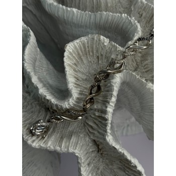 925 Sterling Silver Blue Spinel & Diamond Bracelet Length 7