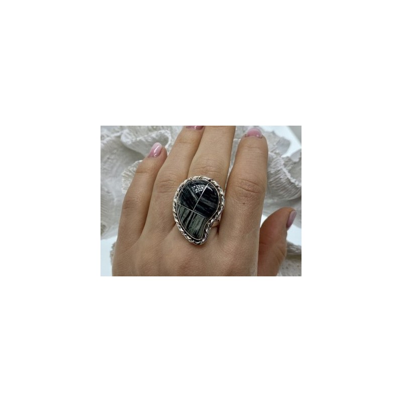 925 Sterling Silver Jasper Ring Size 8