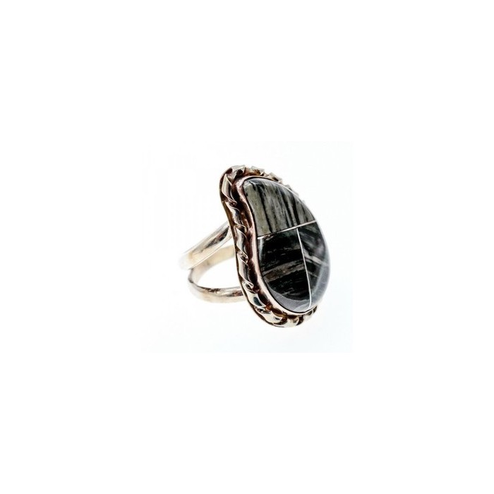 925 Sterling Silver Jasper Ring Size 8