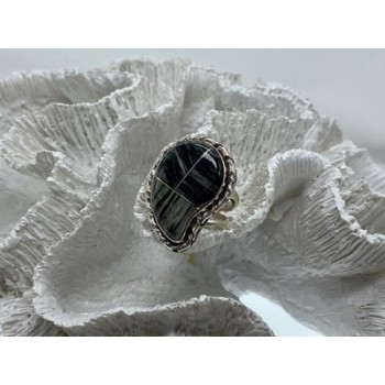 925 Sterling Silver Jasper Ring Size 8