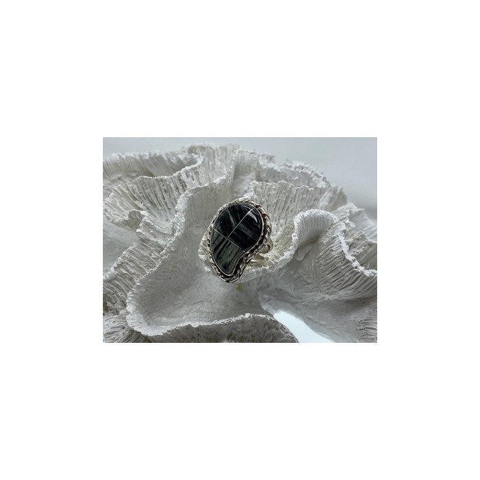 925 Sterling Silver Jasper Ring Size 8