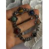 Vintage 925 Sterling Silver Multi Color Stones Bracelet Lenght 8