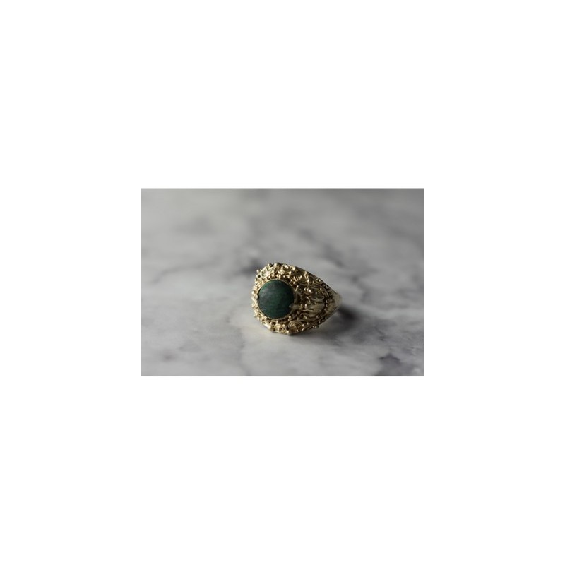 Vintage 925 Sterling Silver Malachite Ring Size 5.5
