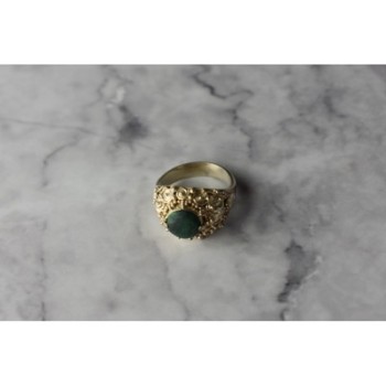 Vintage 925 Sterling Silver Malachite Ring Size 5.5