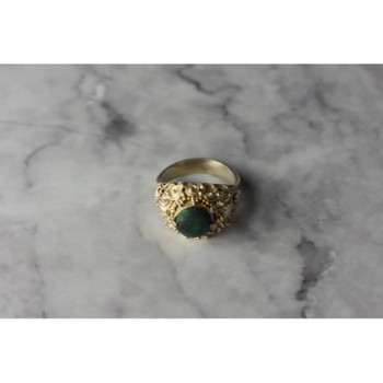 Vintage 925 Sterling Silver Malachite Ring Size 5.5