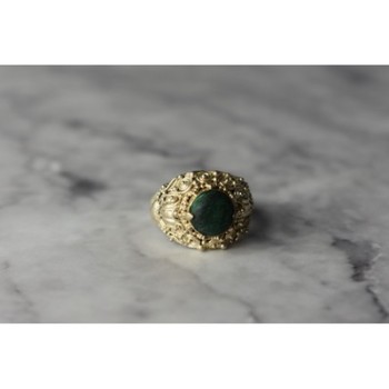 Vintage 925 Sterling Silver Malachite Ring Size 5.5