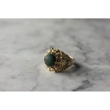 Vintage 925 Sterling Silver Malachite Ring Size 5.5