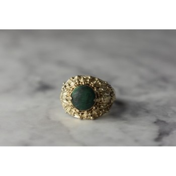 Vintage 925 Sterling Silver Malachite Ring Size 5.5