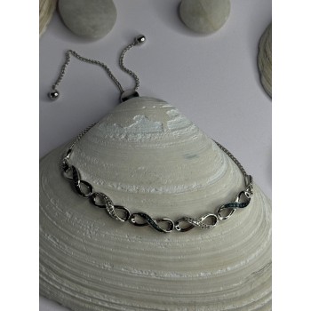 925 Sterling Silver Beryl & Spinel Bracelet Sizable