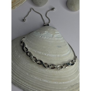 925 Sterling Silver Beryl & Spinel Bracelet Sizable