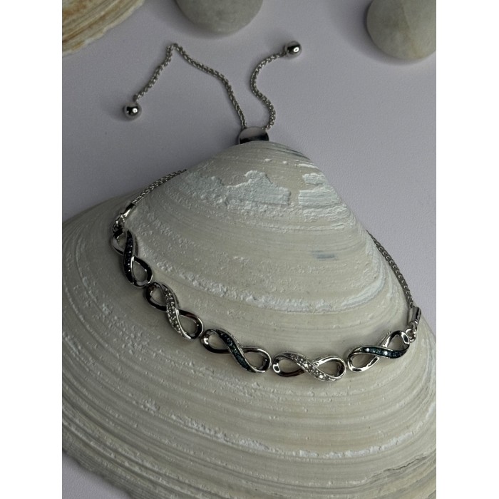 925 Sterling Silver Beryl & Spinel Bracelet Sizable