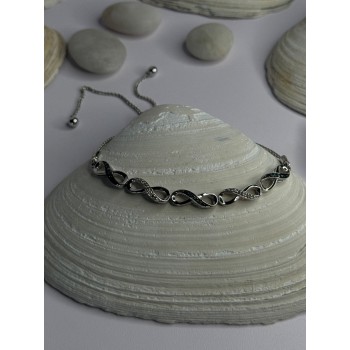 925 Sterling Silver Beryl & Spinel Bracelet Sizable