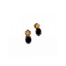 14K YELLOW GOLD ALMANDINE & DIAMOND EARRINGS