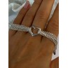 925 Sterling Silver 6 Chain Italy Heart Bracelet Length 7