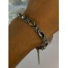 Vintage 925 Sterling Silver Multi Color Gemstones Bracelet Length 7