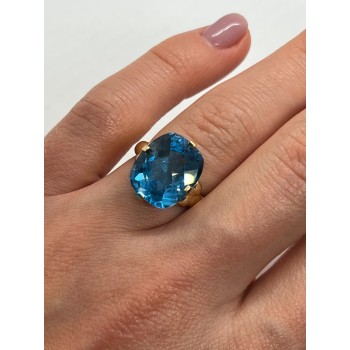 10K YELLOW GOLD RING  TOPAZ  SIZE 5