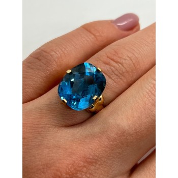 10K YELLOW GOLD RING  TOPAZ  SIZE 5