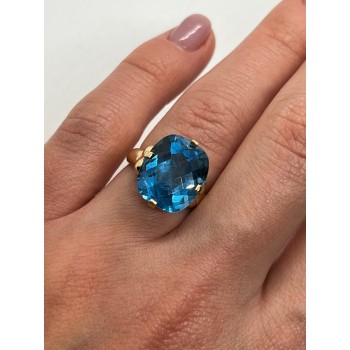 10K YELLOW GOLD RING  TOPAZ  SIZE 5