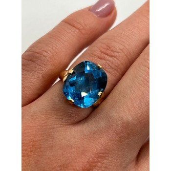 10K YELLOW GOLD RING  TOPAZ  SIZE 5