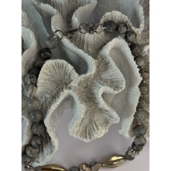 Elegant Design 925 Sterling Silver Jasper Necklace Length 18.5