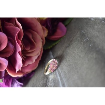 925 Sterling Silver Pink CZ Ring Size 6.5