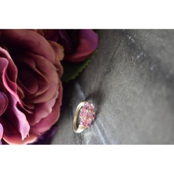 925 Sterling Silver Pink CZ Ring Size 6.5