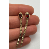 14K YELLOW GOLD GARNET EARRINGS