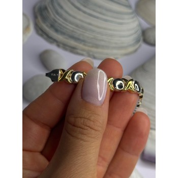 Italy 925 Sterling Silver & Gold Plated Bracelet Length 7