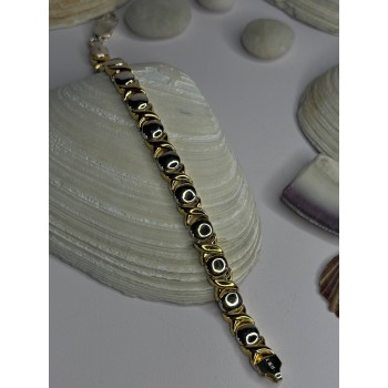 Italy 925 Sterling Silver & Gold Plated Bracelet Length 7
