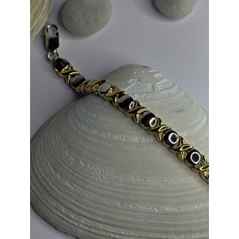 Italy 925 Sterling Silver & Gold Plated Bracelet Length 7