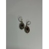 925 Sterling Silver Garnet & Marcasite Earrings Length 1.4 Inch